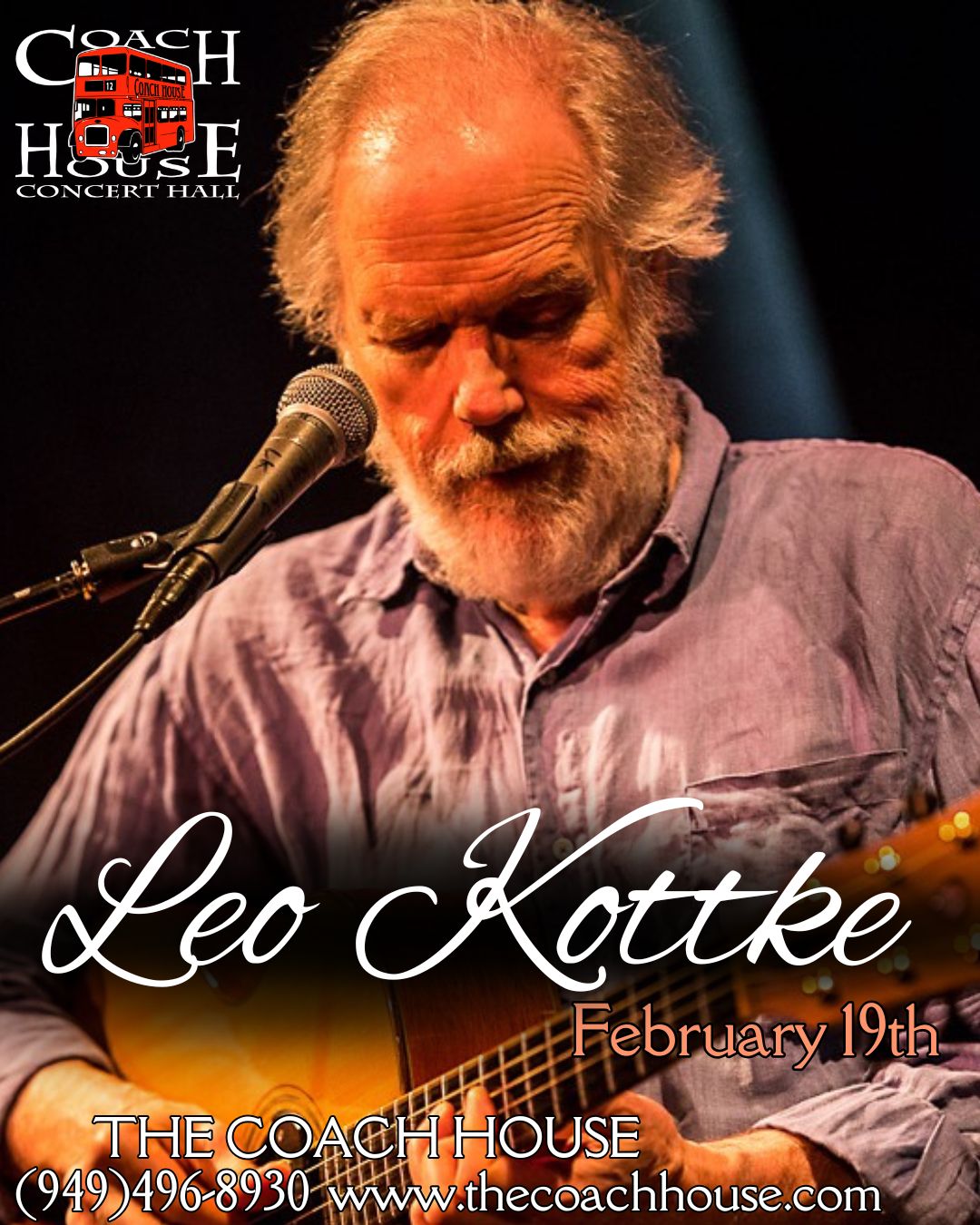 Leo Kottke at the Coach House on February 19